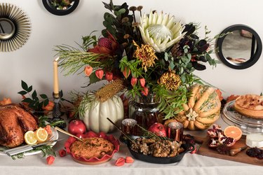 Thanksgiving feast spread