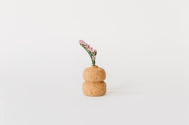 cork double vase with small plant
