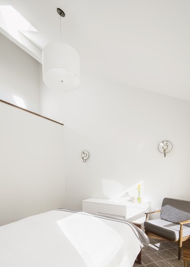 bedroom with white walls