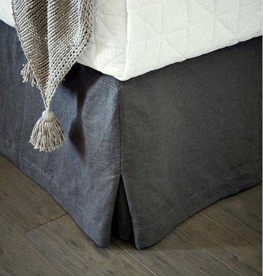 Linen bed skirt.