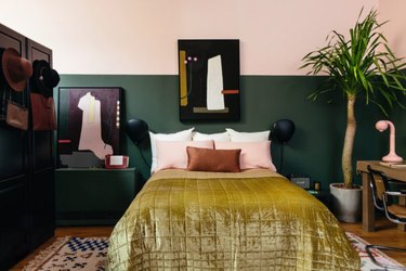 pink and green bedroom