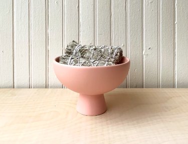pink ceramic bowl