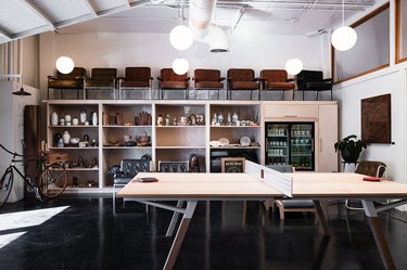 Ping pong table in studio space