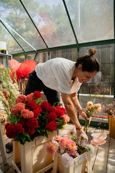 Manuela Sosa in her greeenhouse