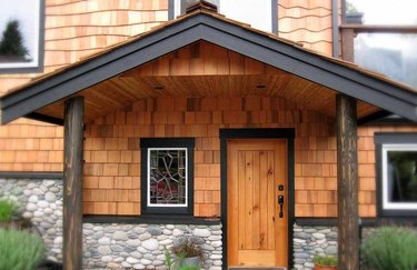 cedar sided entrance