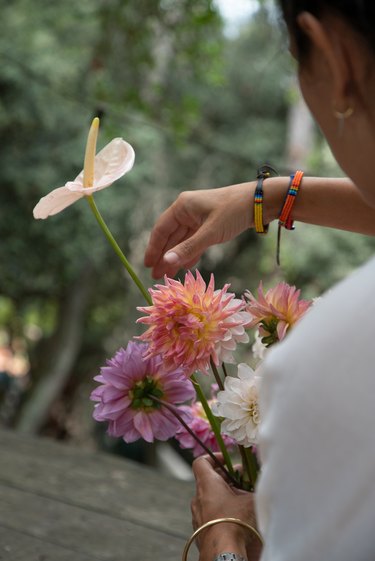 Manuela Sosa holding flowers