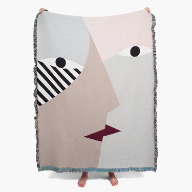 throw blanket with face design