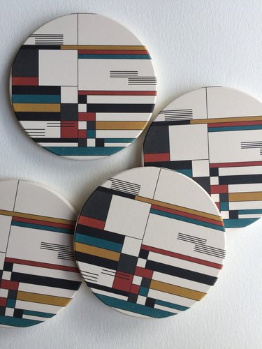 coasters with multicolored pattern