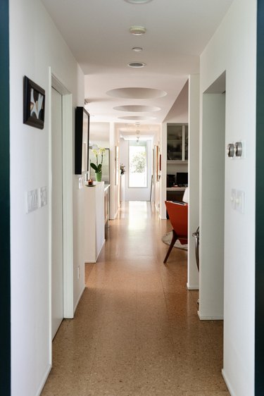 hallway with cork flooring
