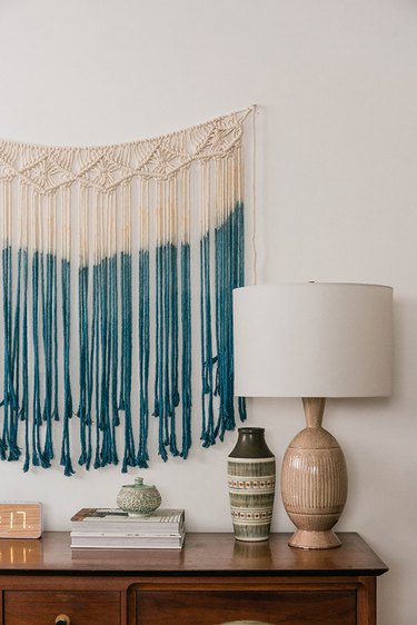Our tutorial shows you how to make over a ready-made Amazon macrame wall hanging.