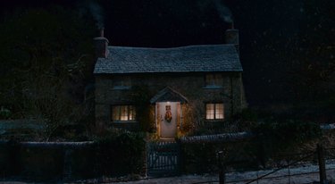 English cottage at night, still image from the holiday