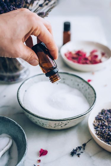 Add essential oils to DIY Bath Salts