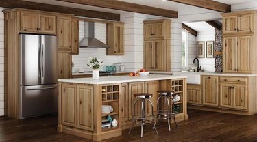 kitchen with wood cabinets