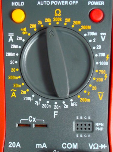 A multimeter dial.