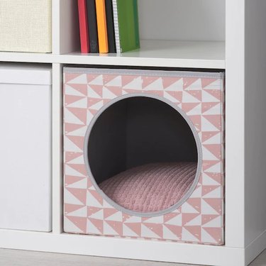 pink cat house with pad