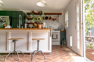 The Uptons house tour - kitchen with tile floor