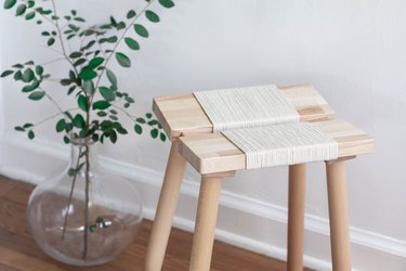 IKEA hack woven rope stool