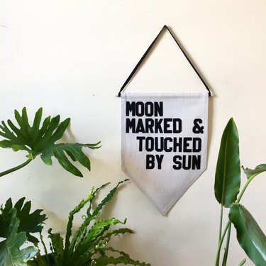 pennant with phrase "moon marked and touched by sun"