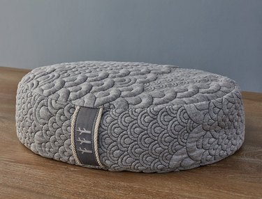 Gray circular meditation pillow