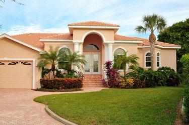 house with stucco siding