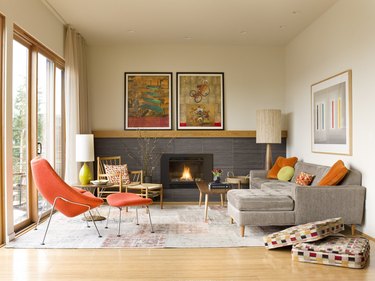 midcentury fireplace