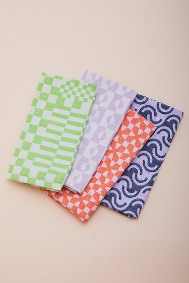 four patterned napkins