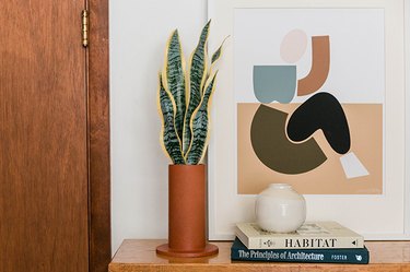 This boho-inspired faux terracotta vase is a simple solution for any tabletop display in your home.