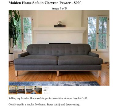 craigslist couch listing