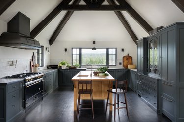 gray and white kitchen