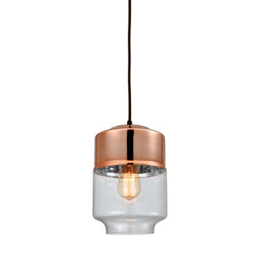 copper dining room light, Shades of Light copper plated jar pendant