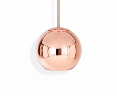 copper dining room light, Tom Dixon round copper pendant