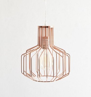copper dining room light, Urban Outfitters Copper Caged Pendant Light