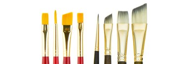 Collection of paint brushes.