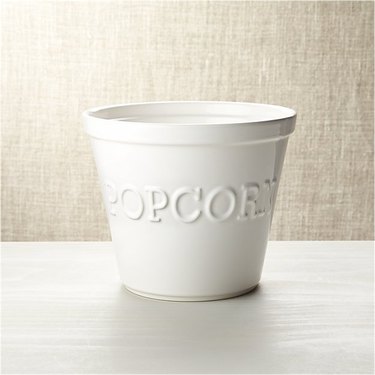 white ceramic popcorn bowl