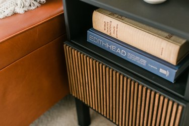 Wood dowel rods give this side table modern edge.