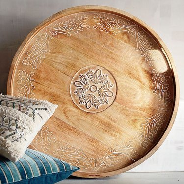 hand carved wooden tray