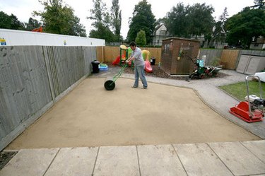 Making base for artificial grass.