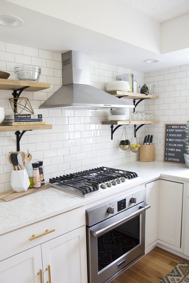 subway tile backsplash budget kitchen idea