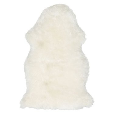 White shearling rug