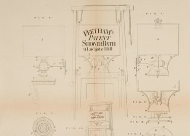 Drawing of William Feetham's shower patent, c. 1767