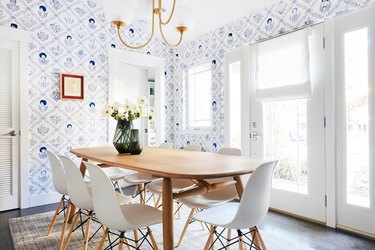 Flavor Paper's Bay Area Toile wallpaper, seen here in a charming Victorian row house in SF.