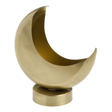 brass gold crescent moon planter