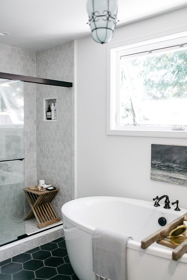 gray shower tile ideas SF girl by bay