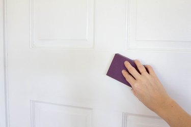 Sanding a door