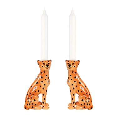 ceramic leopard candleholders