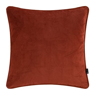 orange velvet throw pillow