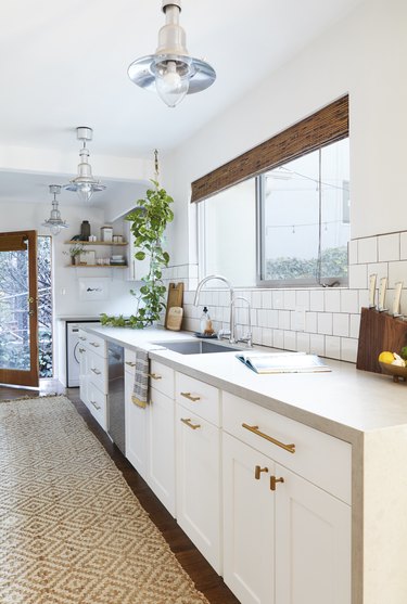 Waterfall Countertop in Kitchen by Emily Henderson