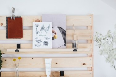 IKEA wood shelving unit organizer