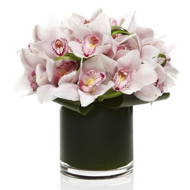 white and pink orchid bouquet