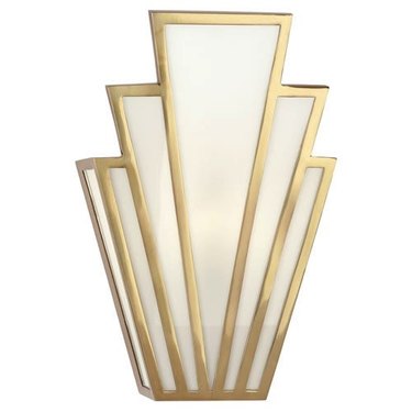 Art deco lighting in brass and white